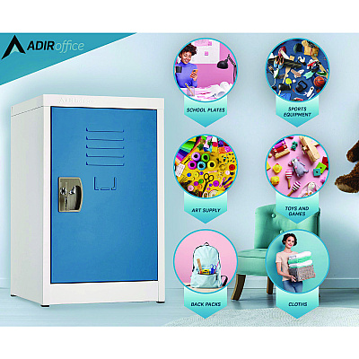 AdirOffice Steel Storage Locker, 1 Compartment, 15 x 15 x 24, Blue (ALHI62902BLU)