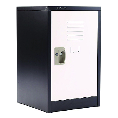 AdirOffice Steel Storage Locker, 1 Compartment, 15 x 15 x 24, Black Body/White Doors (ALHI62902BW)