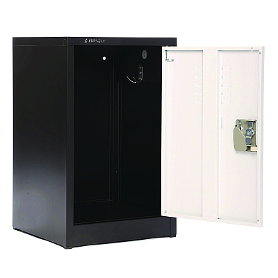 AdirOffice Steel Storage Locker, 1 Compartment, 15 x 15 x 24, Black Body/White Doors (ALHI62902BW)