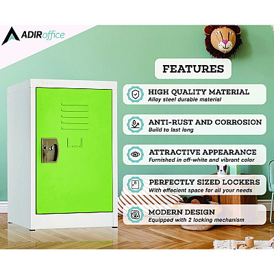 AdirOffice Steel Storage Locker, 1 Compartment, 15 x 15 x 24, Green (ALHI62902GRN)