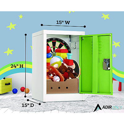 AdirOffice Steel Storage Locker, 1 Compartment, 15 x 15 x 24, Green (ALHI62902GRN)