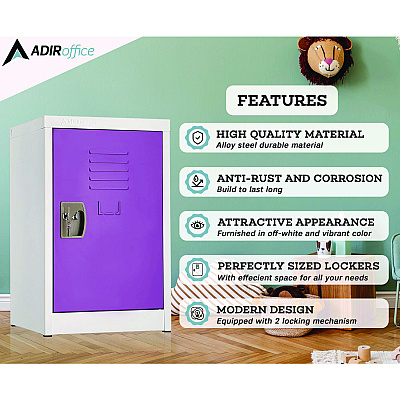 AdirOffice Steel Storage Locker, 1 Compartment, 15 x 15 x 24, Purple (ALHI62902PUR)