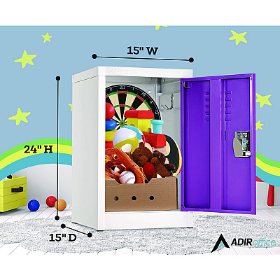 AdirOffice Steel Storage Locker, 1 Compartment, 15 x 15 x 24, Purple (ALHI62902PUR)