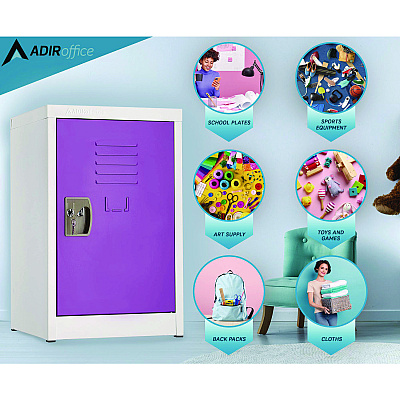 AdirOffice Steel Storage Locker, 1 Compartment, 15 x 15 x 24, Purple (ALHI62902PUR)