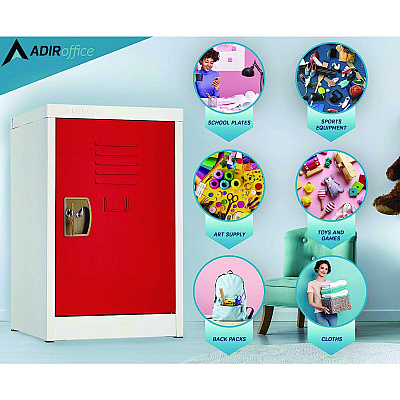 AdirOffice Steel Storage Locker, 1 Compartment, 15 x 15 x 24, Red (ALHI62902RED)