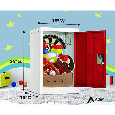 AdirOffice Steel Storage Locker, 1 Compartment, 15 x 15 x 24, Red (ALHI62902RED)