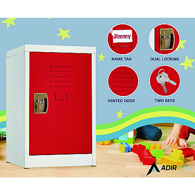 AdirOffice Steel Storage Locker, 1 Compartment, 15 x 15 x 24, Red (ALHI62902RED)