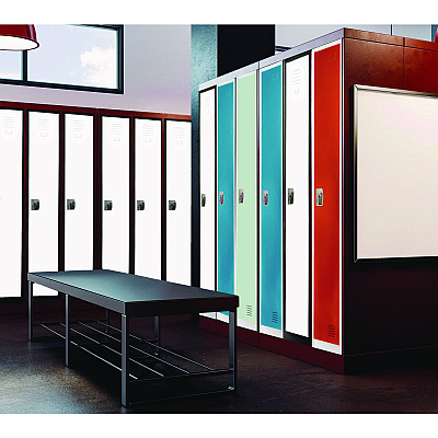 AdirOffice Steel Storage Locker, 1 Compartment, 12 x 12 x 72, Black Body/White Doors (ALHI629201BW)