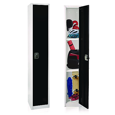 AdirOffice Steel Storage Locker, 1 Compartment, 12 x 12 x 72, Black (ALHI629201BLK)
