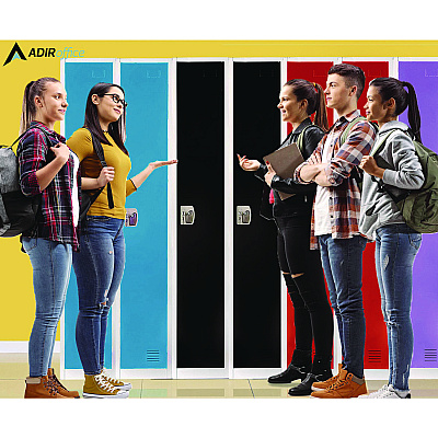 AdirOffice Steel Storage Locker, 1 Compartment, 12 x 12 x 72, Black (ALHI629201BLK)