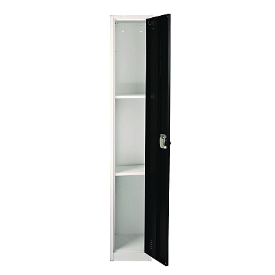 AdirOffice Steel Storage Locker, 1 Compartment, 12 x 12 x 72, Black (ALHI629201BLK)