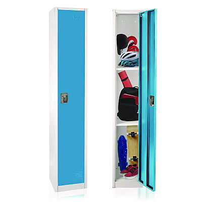 AdirOffice Steel Storage Locker, 1 Compartment, 12 x 12 x 72, Blue (ALHI629201BLU)