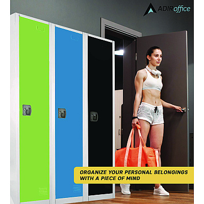 AdirOffice Steel Storage Locker, 1 Compartment, 12 x 12 x 72, Green (ALHI629201GRN)