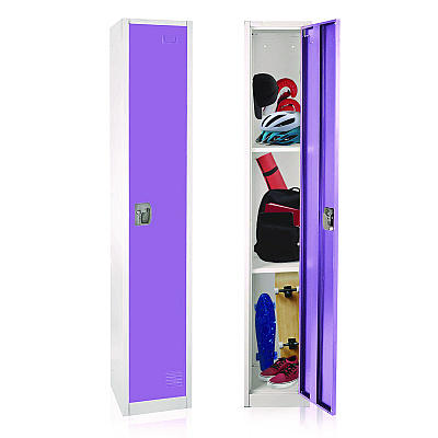 AdirOffice Steel Storage Locker, 1 Compartment, 12 x 12 x 72, Purple (ALHI629201PUR)