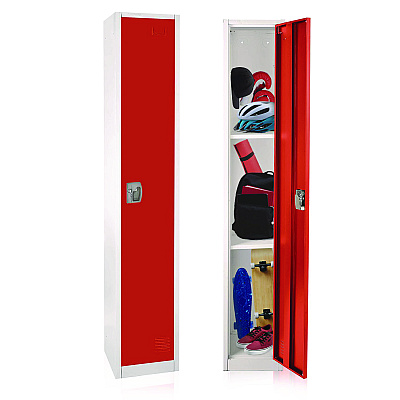 AdirOffice Steel Storage Locker, 1 Compartment, 12 x 12 x 72, Red (ALHI629201RED)