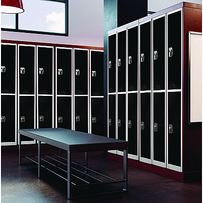 AdirOffice Steel Storage Locker, 2 Compartment, 12 x 12 x 72, Black (ALHI629202BLK)