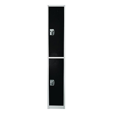 AdirOffice Steel Storage Locker, 2 Compartment, 12 x 12 x 72, Black (ALHI629202BLK)