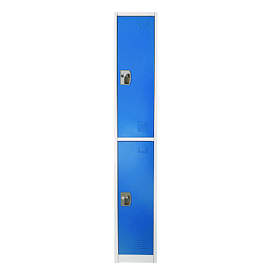 AdirOffice Steel Storage Locker, 2 Compartment, 12 x 12 x 72, Blue (ALHI629202BLU)