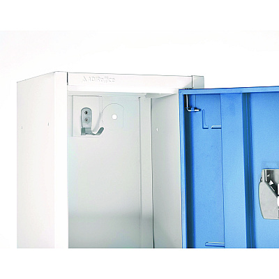 AdirOffice Steel Storage Locker, 2 Compartment, 12 x 12 x 72, Blue (ALHI629202BLU)