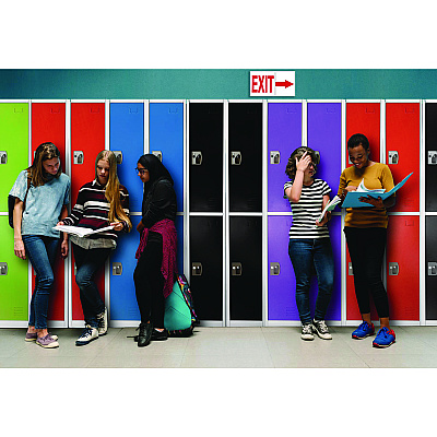 AdirOffice Steel Storage Locker, 2 Compartment, 12 x 12 x 72, Blue (ALHI629202BLU)