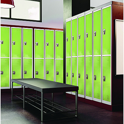 AdirOffice Steel Storage Locker, 2 Compartment, 12 x 12 x 72, Green (ALHI629202GRN)