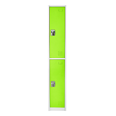 AdirOffice Steel Storage Locker, 2 Compartment, 12 x 12 x 72, Green (ALHI629202GRN)
