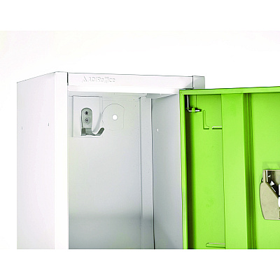 AdirOffice Steel Storage Locker, 2 Compartment, 12 x 12 x 72, Green (ALHI629202GRN)