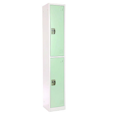 AdirOffice Steel Storage Locker, 2 Compartment, 12 x 12 x 72, Misty Green (ALHI629202MGRN)