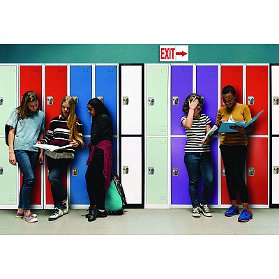 AdirOffice Steel Storage Locker, 2 Compartment, 12 x 12 x 72, Misty Green (ALHI629202MGRN)