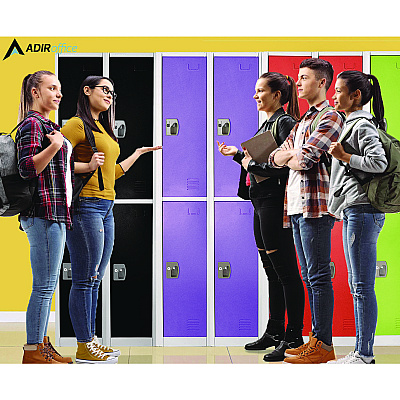 AdirOffice Steel Storage Locker, 2 Compartment, 12 x 12 x 72, Purple (ALHI629202PUR)