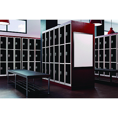 AdirOffice Steel Storage Locker, 3 Compartment, 12 x 12 x 72, Black (ALHI629203BLK)