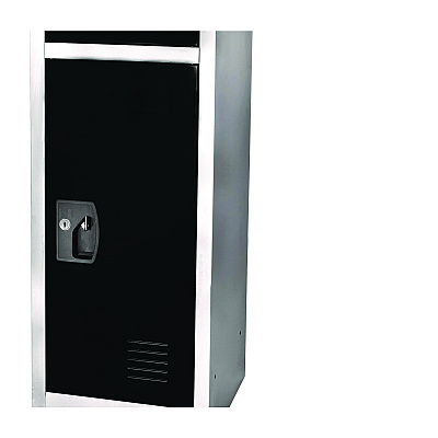 AdirOffice Steel Storage Locker, 3 Compartment, 12 x 12 x 72, Black (ALHI629203BLK)