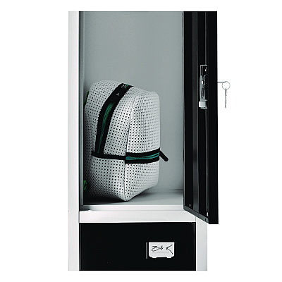 AdirOffice Steel Storage Locker, 3 Compartment, 12 x 12 x 72, Black (ALHI629203BLK)