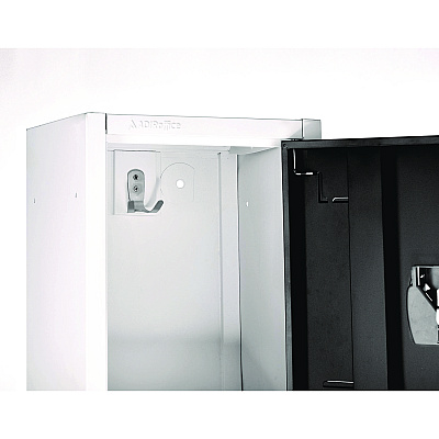 AdirOffice Steel Storage Locker, 3 Compartment, 12 x 12 x 72, Black (ALHI629203BLK)