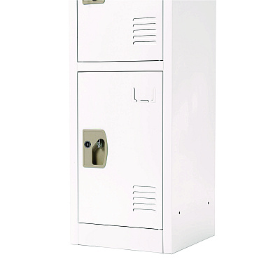AdirOffice Steel Storage Locker, 4 Compartment, 12 x 12 x 72, White (ALHI629204WHI)