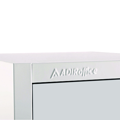 AdirOffice Steel Storage Locker, 4 Compartment, 12 x 12 x 72, White (ALHI629204WHI)