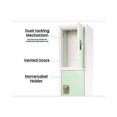 AdirOffice Steel Storage Locker, 4 Compartment, 12 x 12 x 72, Misty Green (ALHI629204MGRN)