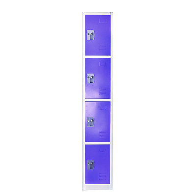 AdirOffice Steel Storage Locker, 4 Compartment, 12 x 12 x 72, Purple (ALHI629204PUR)