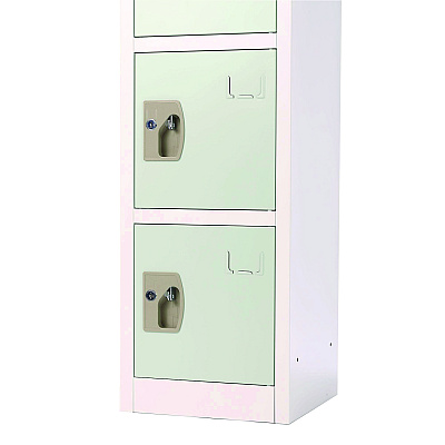 AdirOffice Steel Storage Locker, 6 Compartment, 12 x 12 x 72, Misty Green (ALHI629206MGRN)