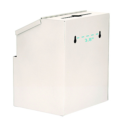 AdirOffice Wall Mountable Steel Suggestion Secure Drop Box with Key, 7 x 6 x 8.5, Stainless Steel 304, White (ALHI63101WHI)