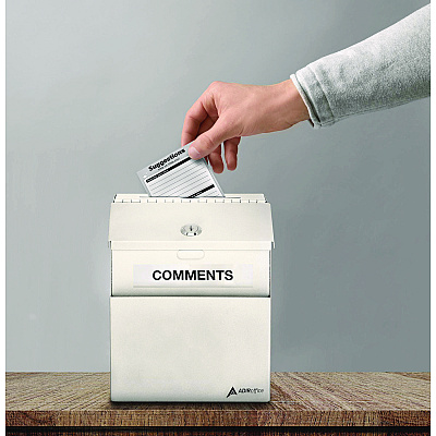 AdirOffice Wall Mountable Steel Suggestion Secure Drop Box with Key, 7 x 6 x 8.5, Stainless Steel 304, White (ALHI63101WHI)