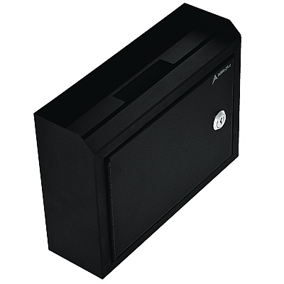 AdirOffice Medium Size Steel Multi-Purpose Secure Drop Box, 9.8 x 3.4 x 7.5, Black (ALHI63102BLK)