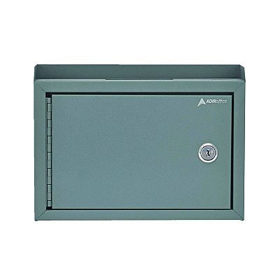 AdirOffice Medium Size Steel Multi-Purpose Secure Drop Box, 9.8 x 3.4 x 7.5, Gray (ALHI63102GRY)