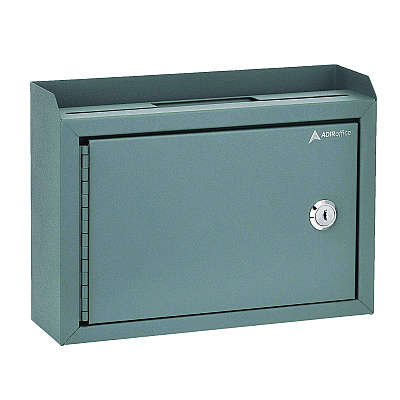 AdirOffice Medium Size Steel Multi-Purpose Secure Drop Box, 9.8 x 3.4 x 7.5, Gray (ALHI63102GRY)