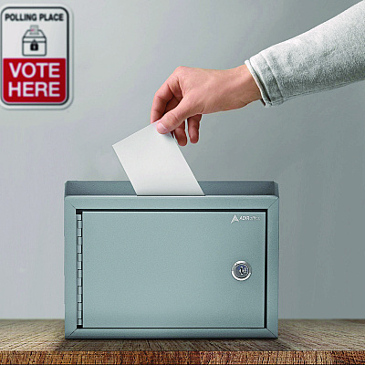 AdirOffice Medium Size Steel Multi-Purpose Secure Drop Box, 9.8 x 3.4 x 7.5, Gray (ALHI63102GRY)