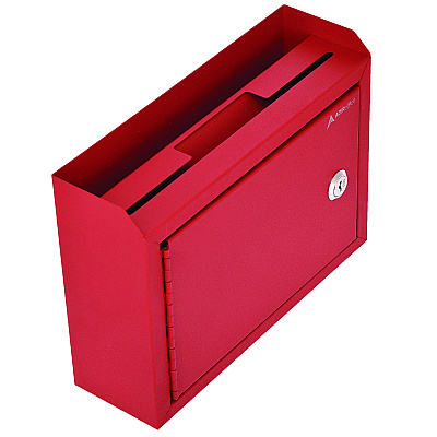 AdirOffice Medium Size Steel Multi-Purpose Secure Drop Box, 9.8 x 3.4 x 7.5, Red (ALHI63102RED)
