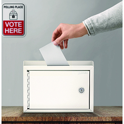 AdirOffice Medium Size Steel Multi-Purpose Secure Drop Box, 9.8 x 3.4 x 7.5, White (ALHI63102WHI)