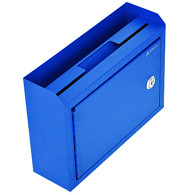 AdirOffice Medium Size Steel Multi-Purpose Secure Drop Box, 9.8 x 3.4 x 7.5, Blue (ALHI63102BLU)