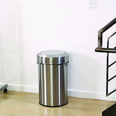 HLS Commercial Swing Top Trash Can, 17 gal, Stainless Steel, Silver (HLMHLS17FTS)