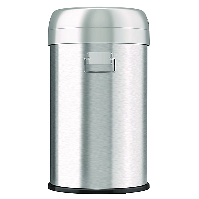 HLS Commercial Open Top Trash Can, 13 gal, Plastic/Stainless Steel, Silver (HLMHLS13STR)